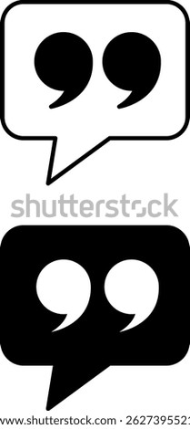 Remark Icons. Black and White Vector Illustration. Author's Explanation of Text. Concept Speaking
