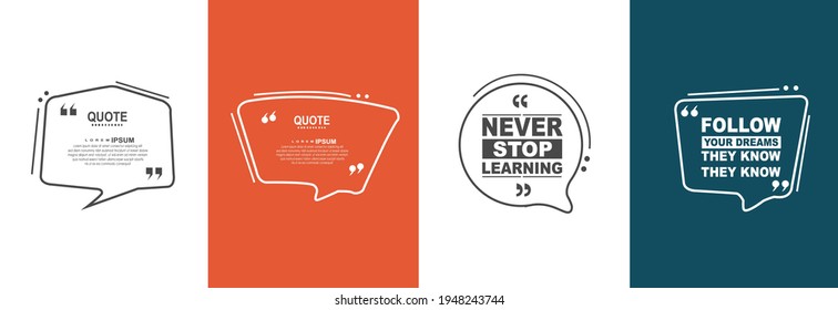 Remark Quote Template Bubble. Template Vector Set.