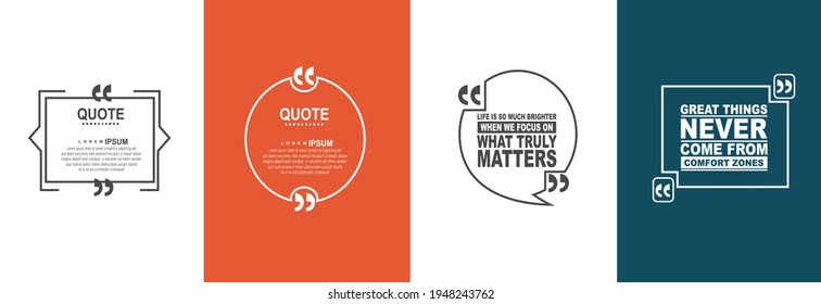 Remark Quote Template Bubble. Template Vector Set.