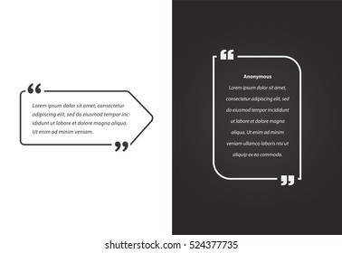 Remark Quote Template Bubble. Template Vector Set.