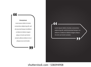 Remark Quote Template Bubble. Template Vector Set.