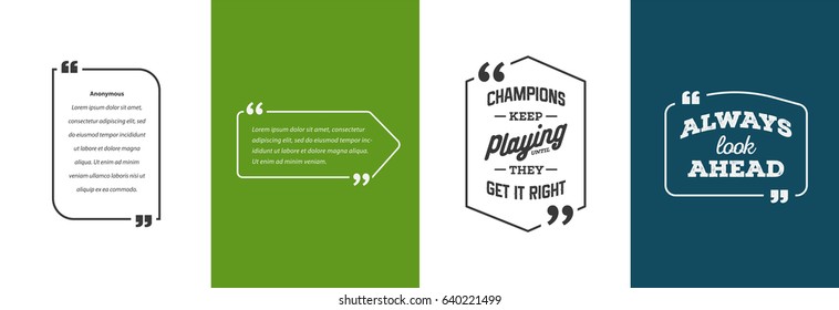 Remark Quote Template Bubble. Template Vector Set.