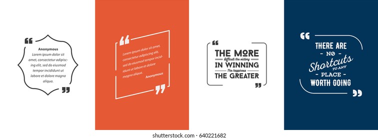 Remark Quote Template Bubble. Template Vector Set.