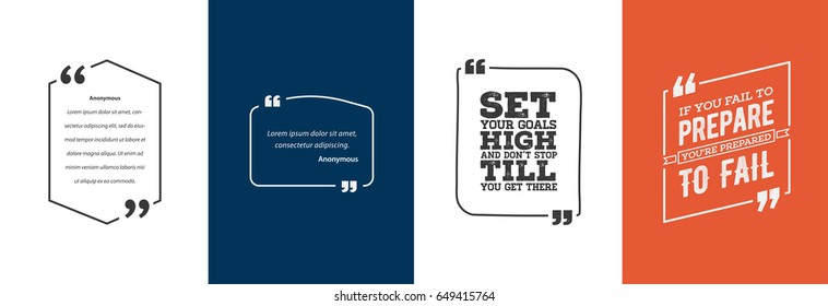 Remark Quote Template Bubble. Template Vector Set.