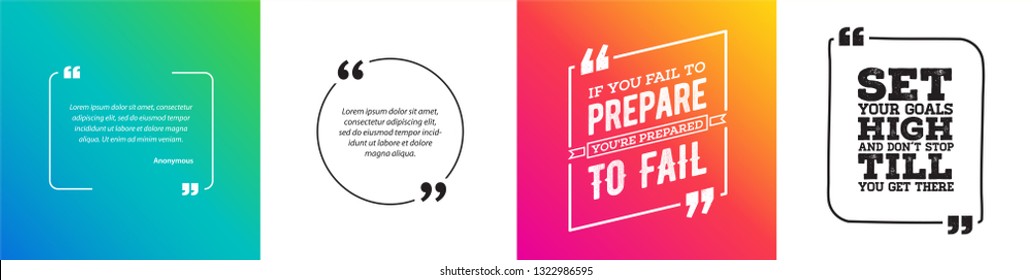 Remark Quote Template Bubble With Vivid Background. Citation Template Vector Set. T-shirts, Posters, Cards.