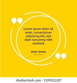 Remark quote text box poster template concept. blank empty frame citation. Quotation paragraph symbol icon. double bracket comma mark. bubble dialogue banner. typography design vector illustration.