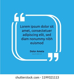 Remark quote text box poster template concept. blank empty frame citation. Quotation paragraph symbol icon. double bracket comma mark. bubble dialogue banner. typography design vector illustration.