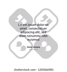 Remark quote text box poster template concept. blank empty frame citation. Quotation paragraph symbol icon. double bracket comma mark. bubble dialogue banner. typography design vector illustration.