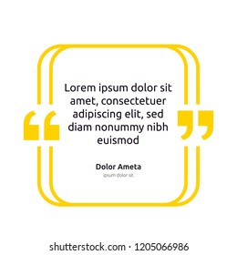 Remark quote text box poster template concept. blank empty frame citation. Quotation paragraph symbol icon. double bracket comma mark. bubble dialogue banner. typography design vector illustration.