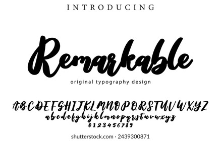 Remarkable Font Stylish brush painted an uppercase vector letters, alphabet, typeface