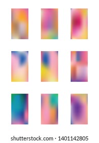 Remarkable set of backgrounds. Funny hi-res and fresh. Illustration, modern. Multicolored color.