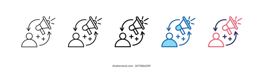 Das Symbol wird in 5 verschiedenen Stilsätzen wiederhergestellt.