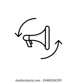 ilustración de la línea plana del Vector del icono de remarketing para el Web y el App..eps