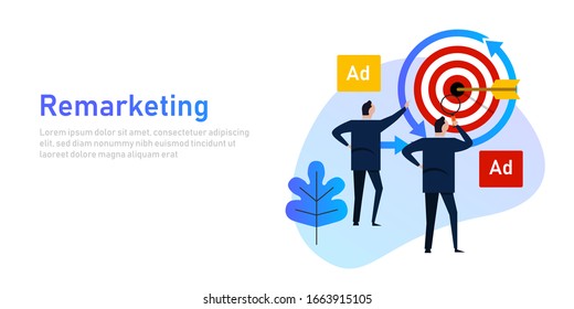 Remarketing retargeting businessman target with ads