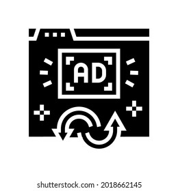remarketing strategy glyph icon vector. remarketing strategy sign. isolated contour symbol black illustration