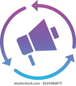 Ícone do vetor de remarketing. Pode ser usado para impressão, aplicativos móveis e da Web.
