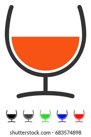 Remedy Glass flat vector illustration with colored versions. Color remedy glass icon variants with black, gray, green, blue, red.