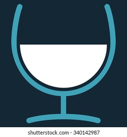 Remedy Glass vector icon. Style is bicolor flat symbol, blue and white colors, rounded angles, dark blue background.