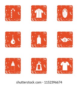 Remedy icons set. Grunge set of 9 remedy vector icons for web isolated on white background