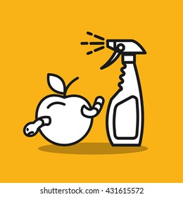 Remedy for pests. Spraying fruit. Spray. Spraying the garden .Vector icon
