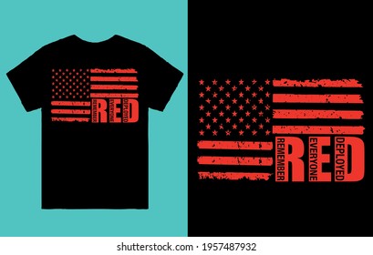 Remember everyone deployed - flag t shirt design vector