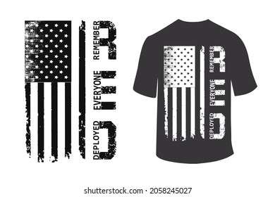 Remember everyone deployed flag t-shirt design