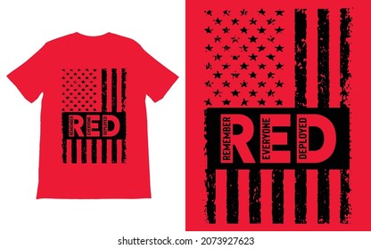 Remember Everyone Deployed T-Shirt Vector design, Red Friday T-Shirt, Military Shirt, American Flag Shirt, Deployment Sweater,