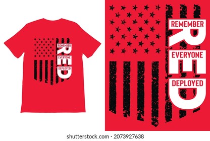 Remember Everyone Deployed T-Shirt Vector design, Red Friday T-Shirt, Military Shirt, American Flag Shirt, Deployment Sweater,
