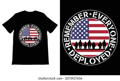 Remember Everyone Deployed T-Shirt Vector design, Red Friday T-Shirt, Military Shirt, American Flag Shirt, Deployment Sweater,