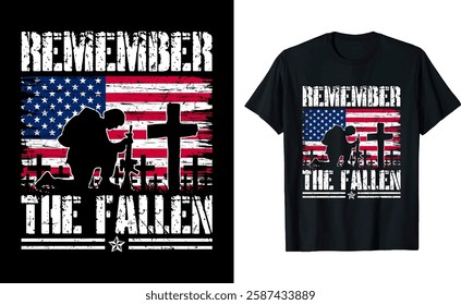 Remember The Fallen Veteran's Memorial Graphic T-shirt Design