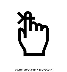 Remember, Hand, Finger, Mini Line, Icon, Background And Graphic. The Icon Is Black And White, Linear  Flat, Vector, Pixel Perfect, Minimal, Suitable For Web And Print. 