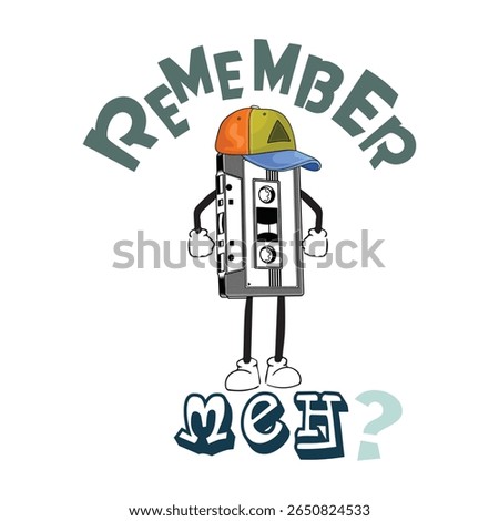 remember me casset , audio player vector artwork, illustration remember me, for tshirt design, cassettee player illustration