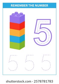 Remember the number game. Numbers 1-5. Printable worksheet for kids.