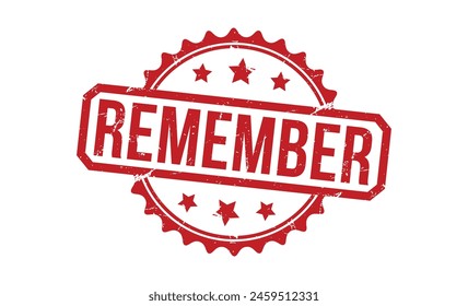 Remember stamp red rubber stamp on white background. Remember stamp sign. Remember stamp.