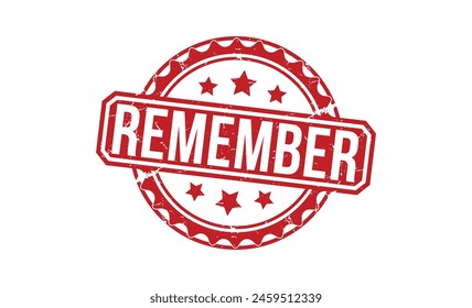 Remember stamp red rubber stamp on white background. Remember stamp sign. Remember stamp.