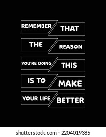 Remember that the reason you're doing this is to make your life better. Typography design for t-shirts, posters, bags, banners, stickers and different uses