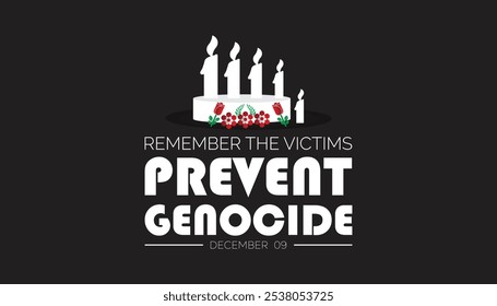 Remember the Victims Prevent Genocide is observed every year on December. Holidays Awareness concept. background, placard, banner template Vector illustration design.