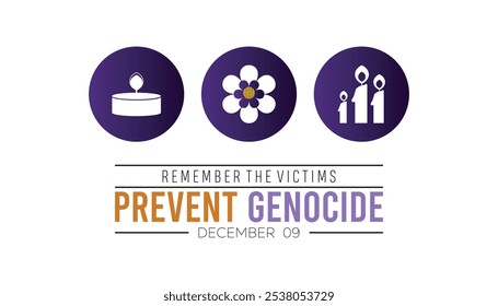 Remember the Victims Prevent Genocide is observed every year on December. Holidays Awareness concept. background, placard, banner template Vector illustration design.