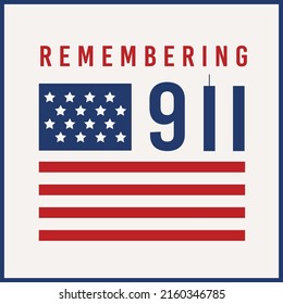 Remembering 911 Patriot Day Vector Illustration