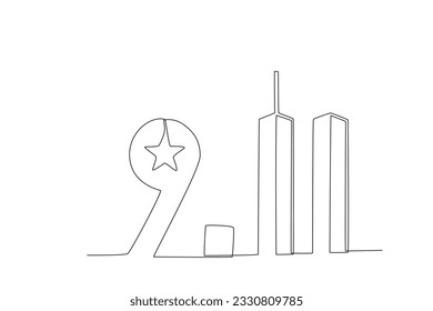 Remembering the events of 911. 911 one-line drawing