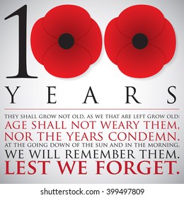 Remembrance/ ANZAC Day 100 years card in vector format.