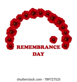 Remembrance Day, Anzac Day, Veteranâ??s Day Background with Poppies. Lest We Forget. Vector Illustration