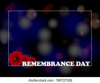 Remembrance Day, Anzac Day, Veteranâ??s Day Background with Poppies. Lest We Forget. Vector Illustration