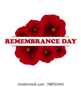 Remembrance Day, Anzac Day, Veteran's Day Background with Poppies. Lest We Forget. Vector Illustration