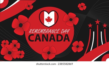 remembrance day canada vector banner design. Happy remembrance day canada modern minimal graphic poster illustration.