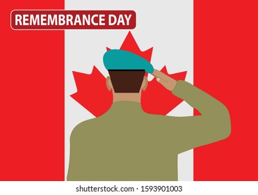 remembrance day, canadian flag, vector illustration