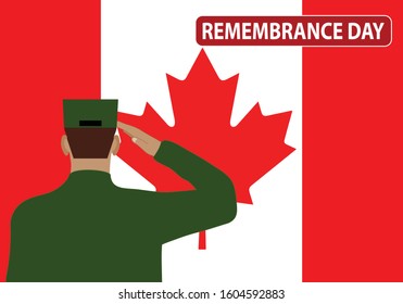 remembrance day, canadian flag, vector illustration