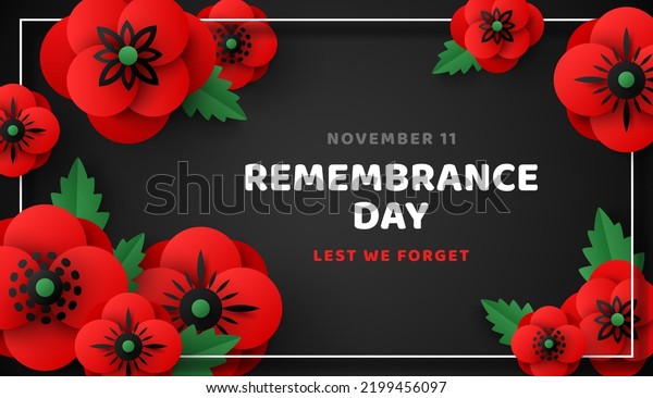 Remembrance Day Card Memorial Anzac Flyer Stock Vector (Royalty Free ...