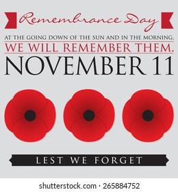 Remembrance Day card in vector format.