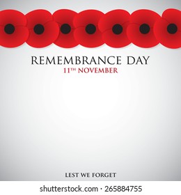 Remembrance Day card in vector format.